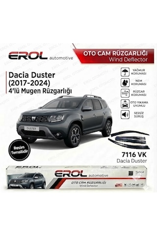 Dacia Duster 2017-2024 4'lü Cam Rüzgarlığı Siyah