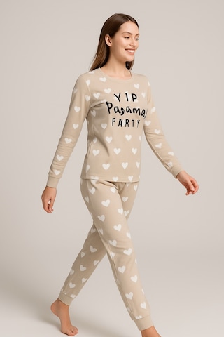 Mutlu City Kadın Yumuşak Doku Termal Pijama Takımı 42050 Vizon