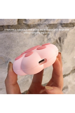 Honmex Airpods Uyumlu Pro Tws Kulaklık İçin Silikon Koruyucu Kılıf - Kedi Pencesi Desenli Beyaz 3d Korumalı Kapak Beyaz