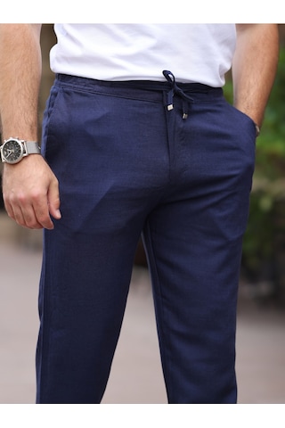 Keten Jogger Pantolon Lacivert