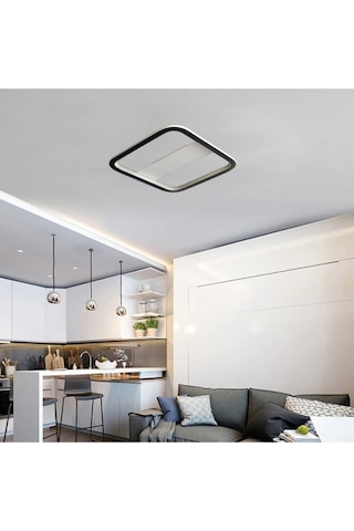 Tavan Tipi Led Avize Plafonia Transparent 60x60 Cm Siyah - Sarı