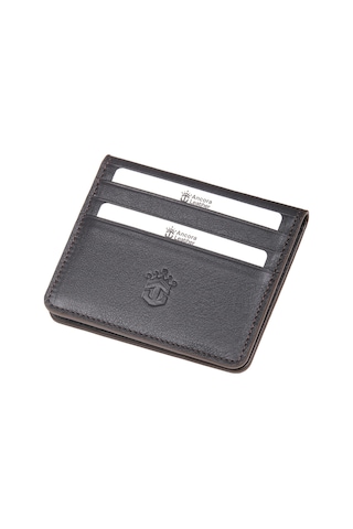 Ancora Leather Hakiki Deri Para Bölmeli Çıtçıtlı Portföy-unisex-26210 Kahverengi