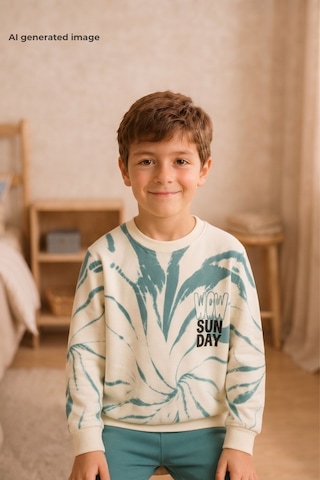 Pina Kids Erkek Çocuk Batik Desenli Okul Günlük Eşofman Takımı Esf7037 Mint
