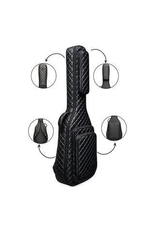 Siyah Profesyonel Gigbag Klasik Gitar Kılıfı-çantası-kapitoneli Suni Deri