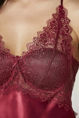 Pierre Cardin 6040 Kısa Gecelikli 6'lı İpek Set Bordo