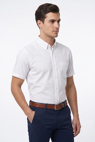 Kamer Erkek Klasik Tek Cepli %100 Cotton Kısa Kol Gömlek Bgl-st05624 Beyaz
