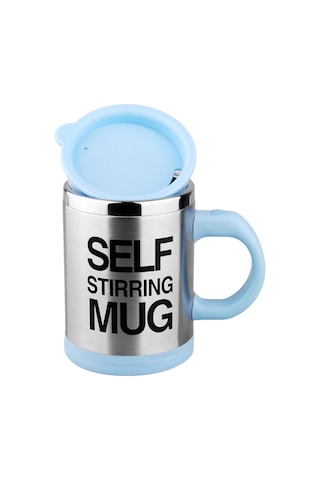 Yaleker 400ml Çift Katlı Paslanmaz Çelik Otomatik Kahve Karıştırıcı Bardak - Elektrikli, Kapaklı, Ev/ofis/outdoor Kullanımı İçin Kahve, Süt, Protein Tozu Karıştırır Açık Mavi