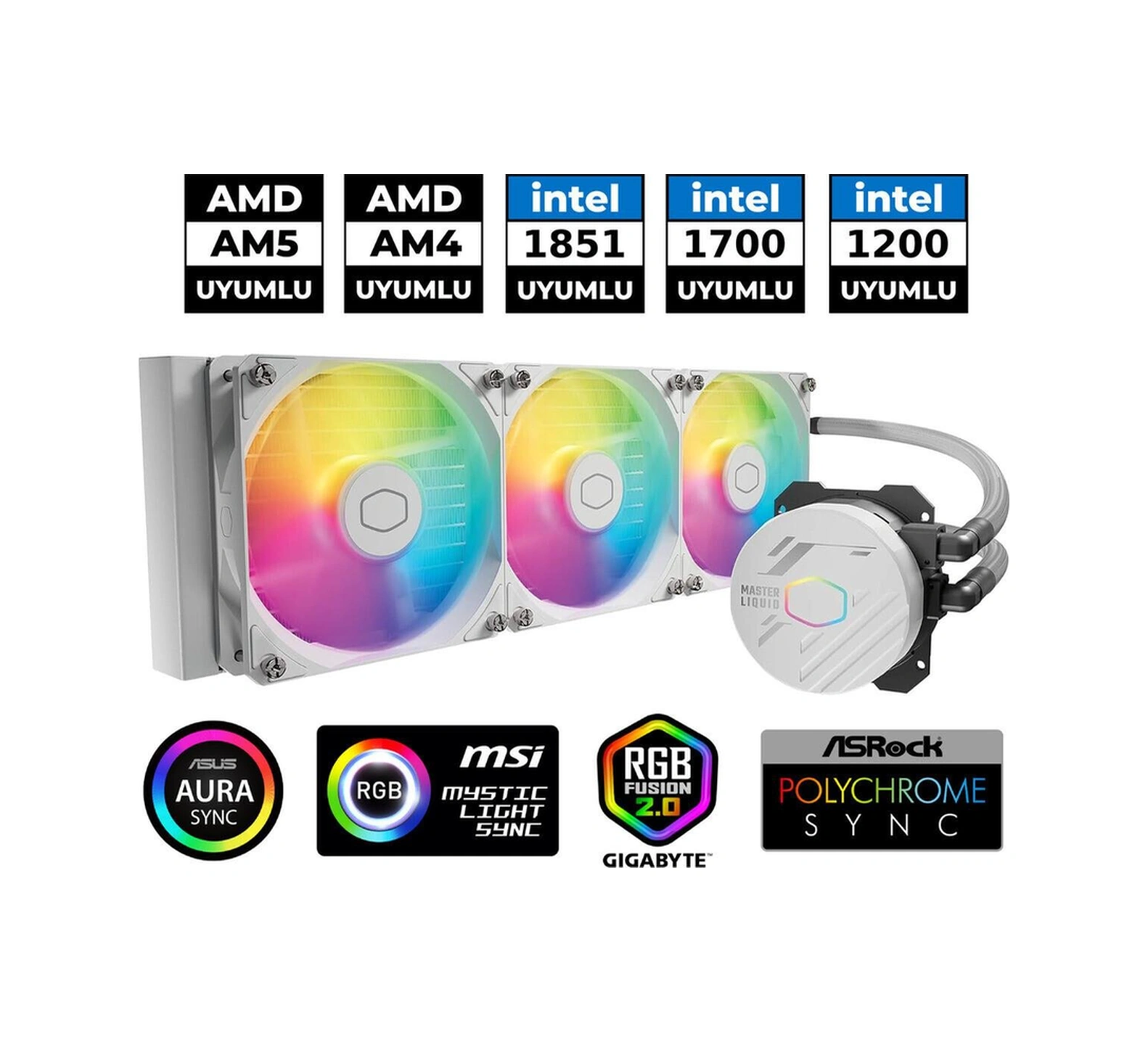 Masterlıquıd 360l Core Argb Beyaz Argb 360mm Işlemci Sıvı Soğutucu-112929