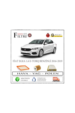 Fiat Egea 1.6 E-Torq Benzinli Filtre Bakım Seti (503753508)