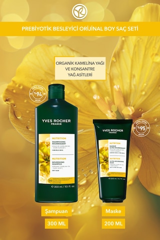 Yves Rocher Prebiyotik Besleyici Orjinal Boy Saç Seti- Şampuan 300 Ml & Maske 200 Ml