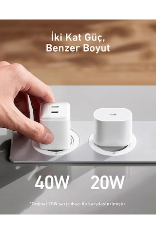Anker 521 Nano Pro 40w Usb-c Şarj Cihazı - Beyaz - A2038