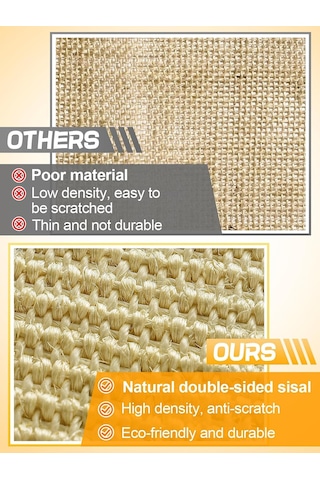 2 Adet Doğal Sisal Kedi Scratcher Mat, Sevimli Oyun Oyuncaklı Dayanıklı Kedi Tırmalama Pedi, 11.8 X 15.7 İnç Kedi