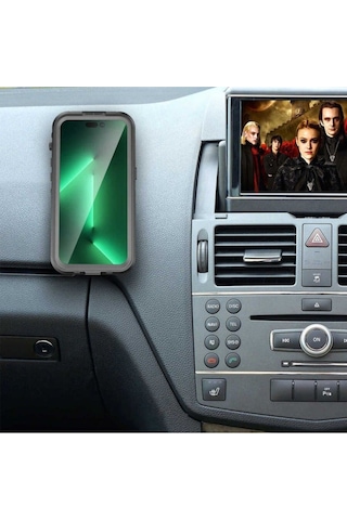 Apple Uyumlu iPhone 14 Pro Kılıf 1-1 Su Geçirmez Kılıf Siyah