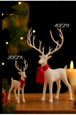 Dekoratif 3d Baskı Geyik Biblo 20cm