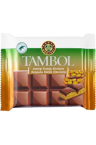 Kahve Dünyası Tambol Antep Fıstığı Krokan Dolgulu Sütlü Çikolata 100 Gr X 6 Adet