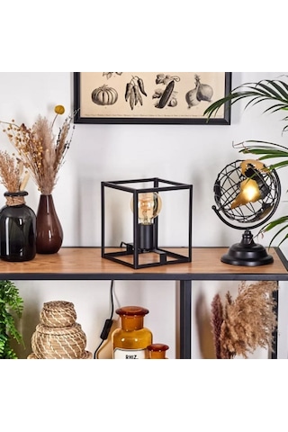 Riolight Modern13, Retro,vintage,rustik Siyah 1xe27 Duylu Küp Met