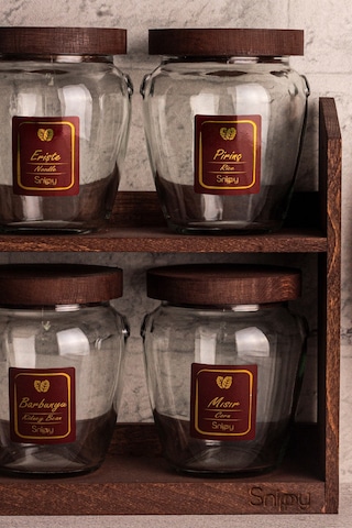 Snippy Baharat Ve Saklama Kabı Bakliyat Etiketi 24 Adet Etiket Suya Yıkamaya Dayanıklı Kendinden Yapışkanlı Bordo