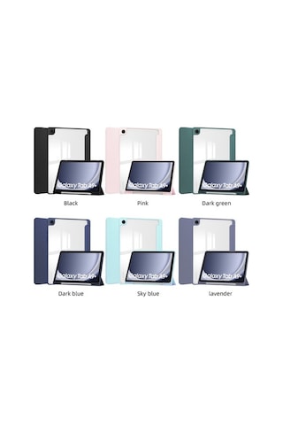 Dancemonkey Samsung Galaxy Tab A9/a9 Plus Kılıfı: Kalem Yuvası, Uyandırma Fonksiyonlu Şeffaf Koruma