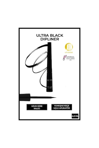 Note Cosmetique Ultra Black Dipliner Keçe Fırça Uçlu - Siyah