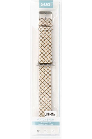 Tedar Apple Watch Uyumlu 38mm Karo Motif Kordon - Mavi Najmaddin