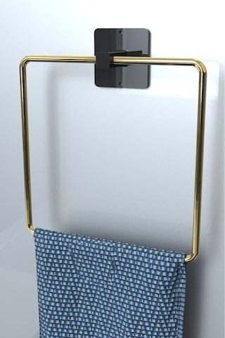 Karteya Kare Yapışkanlı Gold Kare Havluluk Banyo Havlu Kare Pratik Askılık Gold