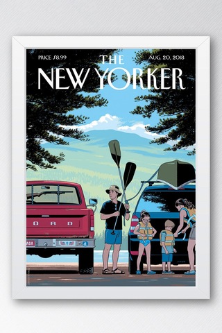 The New Yorker Çerçeveli Tablo August 20 2018 - Göle Gidiş Tablosu