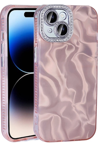 Apple Uyumlu iPhone 15 Plus Kılıf Airbagli Parlak Taş Detay Tasarımlı Esila Kılıf
