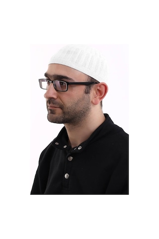 Bambu Namaz Takkesi - Beyaz Beyaz