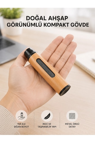 Mini Taşınabilir Küllük 3 Farklı Uç Seçenekli Ahşap Görünümlü Pratik Kullanım