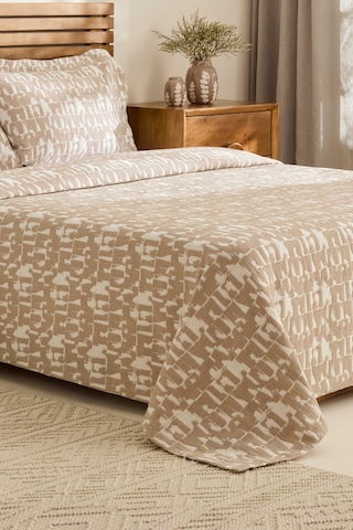 Kaşmir Home Breeze Çift Kişilik Yatak Örtüsü Takımı Bej Bej