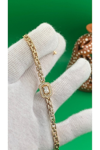 Xuping Rose Gold Baget Zirkon Taşlı Kadın Bileklik Altın
