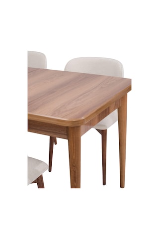 Duru Norte Mdf Lak Panel Açılır Yemek Masa Takımı 90x160 Ceviz