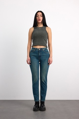 23030-73603 Kadın Mom Fit Hıgh Rıse Tapered Leg Denim Pantolon 23030-73603 Brown