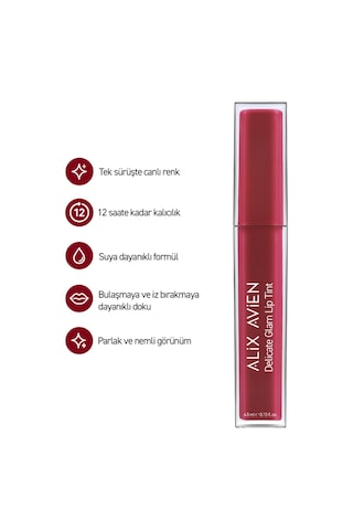 Kalıcı & Suya Dayanıklı Dudak Parlatıcı Tint - Delicate Glam Lip Tint 709 Ruby Sensation Pembe