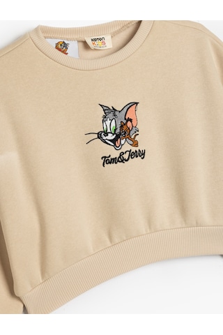 Koton Tom Ve Jerry Sweat Lisanslı Bisiklet Yaka Uzun Kollu Gri 5wkg10571ak Gümüş