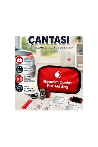 Kompakt İlk Yardım Çantası Araç Ev Ofis Ve Seyahat İçin Taşınabilir Set