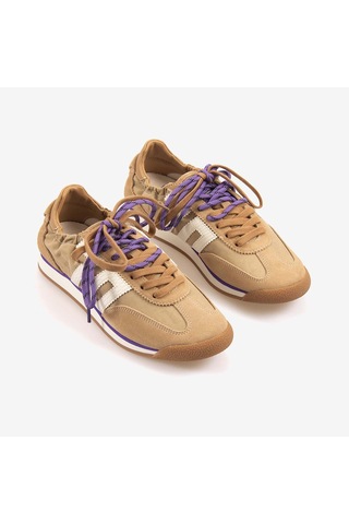 Back70 Kadın Bağcıklı Süet Spor & Sneaker Ayakkabı A26 Taba