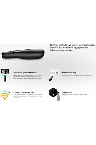 Logitech R400 Kablosuz Sunum Kumandası-Siyah