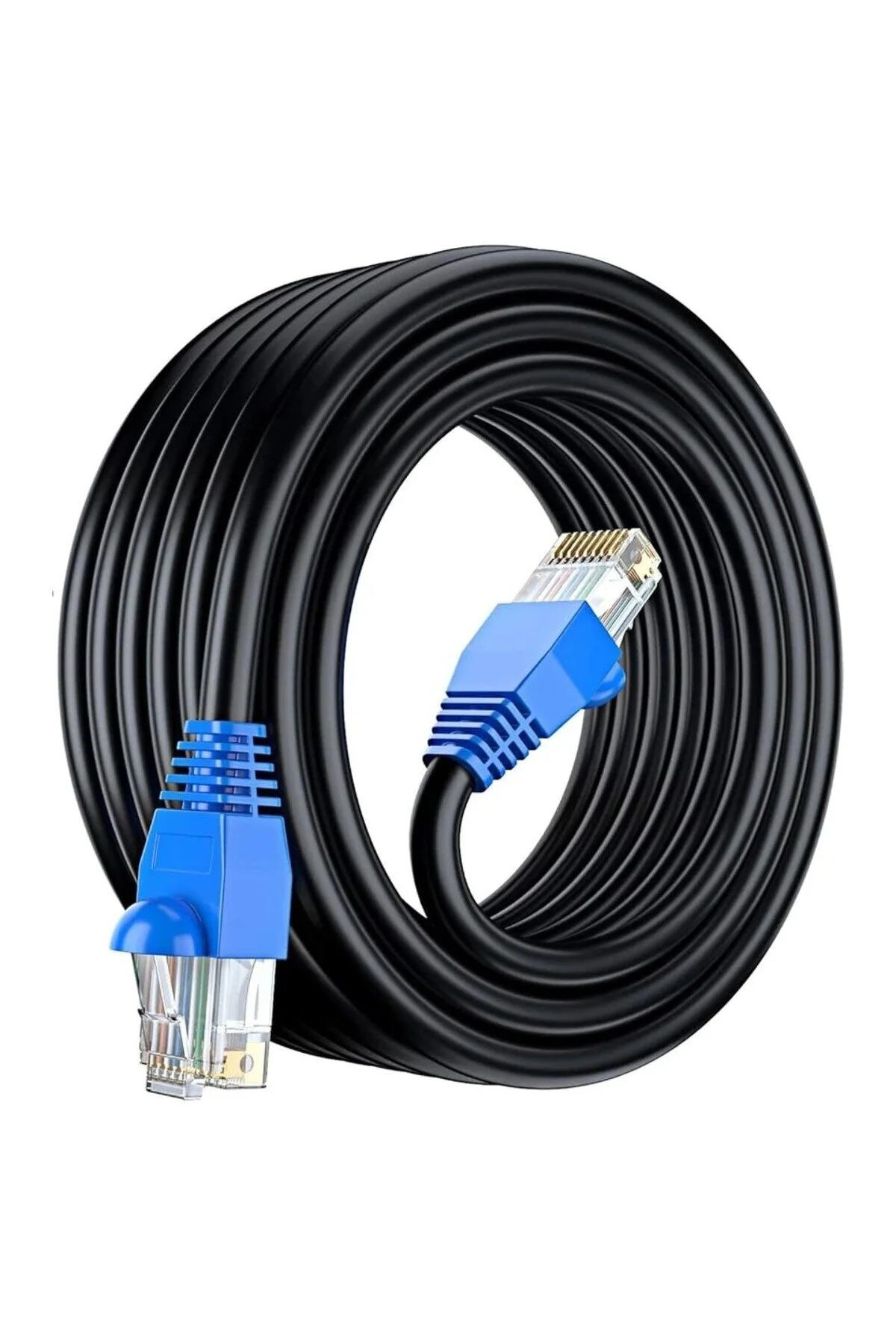35 Metre Dış-iç Ortam Mekan Bakır Tel Cat6 Internet Kablosu Yüksek Hız 24awg 2 Katlı Ethernet Kablo