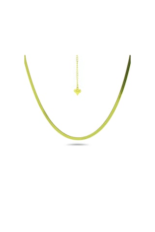 Laria Jewelry İtalyan Balık Sırtı Zincir Kolye 14 Ayar Altın Kaplama Altın