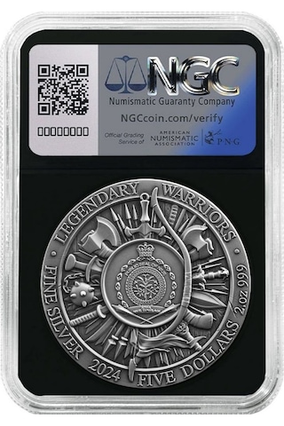 Agakulche Eric Kanlı Balta Altın Kaplama Ngc Sertifikalı Gümüş Sikke Coin