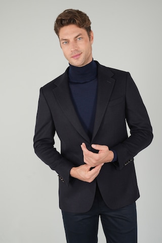Bisse Comfort Fit Lacivert Mono Yaka Çift Yırtmaçlı 6 Drop Yün Erkek Ceket Pck24k24209 D39 Lacivert