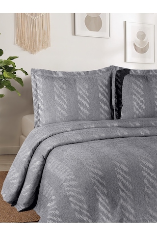 Aspen 3 Parça Çift Kişilik Pike Takımı Gri 240 X 260 Cm Gri