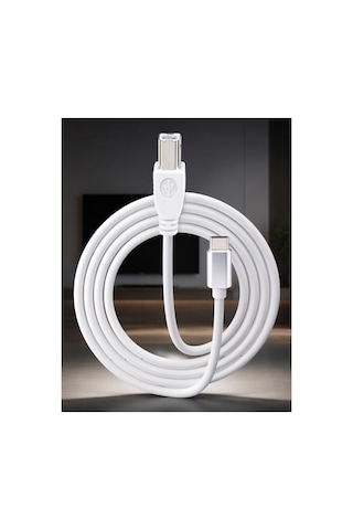 Cr68 Type-c / Usb-b Yazıcı Kablosu 1mt Type-c Girişli Laptop, Tablet Ve Telefon Uyumlu Yazıcı, Tarayıcı Ve Enstrüman Bağlantı Kablosu 4pin Type-c Male