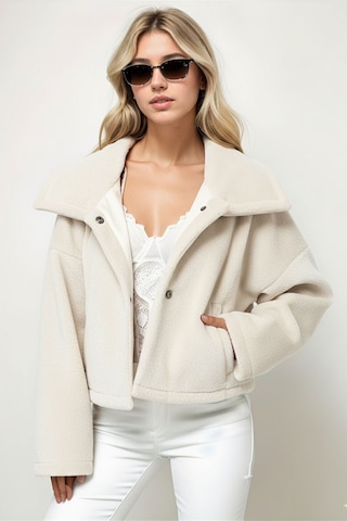 Hiramir Kadın Oversize Yarasa Kol Kısa Mont Füme Ks2534 Taş
