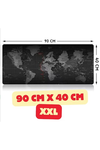 Mousepad 90x40 Xxl Dünya Desenli Profesyonel Gaming Destekli Oyuncu Mousepad Ultra Geniş Xxl 90x40cm-a 2mm