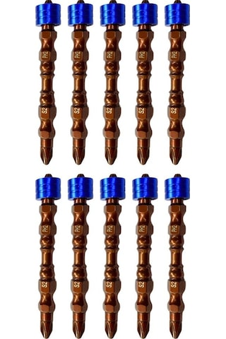 10 Adet Çift Yönlü Çelik Mıknatıslı Bits Uç S2 Çelik Matkap Uç