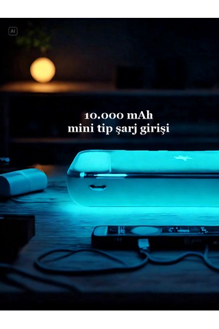 Powerbank Kablosuz 10.000 Mah 2 Usb 2.1a/5v Wireless 1a Type-c
