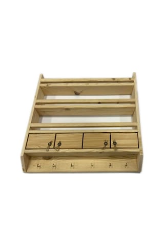 Doğal Ahşap Terek 4 Kapaklı Büyük Boy 60x60 Cm Doğal Ahşap