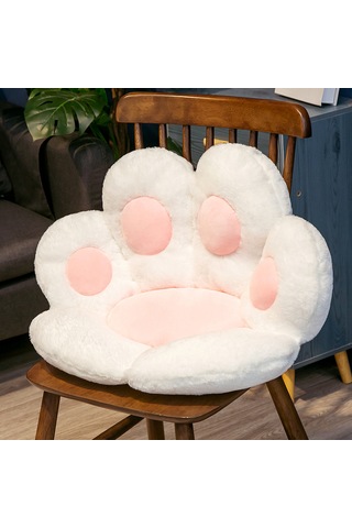 Ebedi Şans Ayı Pençesi Yarı Kapalı Oturma Minderi Minderi-beyaz 1